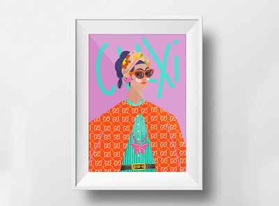 When a famous painting meets a famous brand brand color fashion frida gucci illustration paint