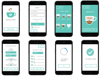 Mobile coffee app design ui ux