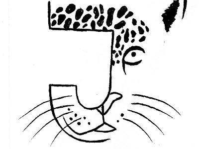 J For Jaguar black and white drawing illustration j is for jaguar jaguar outline watercolor work in progress
