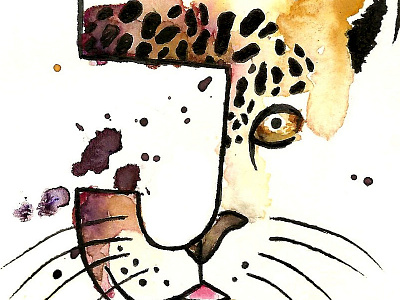 J For Jaguar Watercolor animal animals cat j jaguar letter watercolor