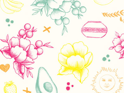 Paquetes Illustrations design drawings flowers fruits illustration mexican pattern