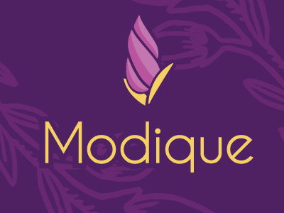 Modique Logo branding design flower gold graphic design illustration logo modique purple
