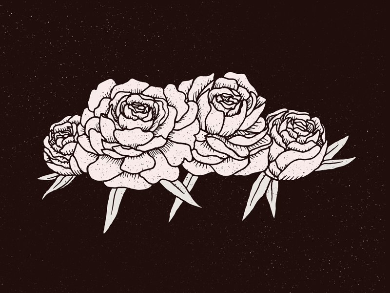 Flowers drawing black and white pen floral texture grunge illustration roses peonies flowers