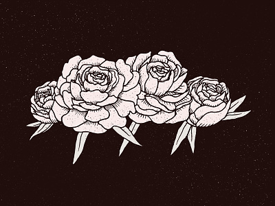 Flowers black and white drawing floral flowers grunge illustration pen peonies roses texture