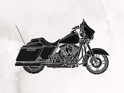 Hello Moto black and white blackout cruiser grunge harley illustration moto motorcycle texture
