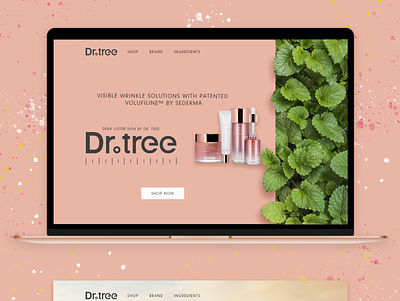 Dr Tree presentation web cosmetic green mainpage mint peppermint pink skincare website