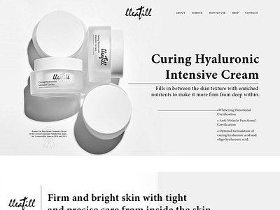 Lleafill landing page cosmetics design skincare ui ui ux uiux ux webdesign webdesigner