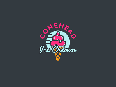 ice cream logo design illustration logo logo design typography