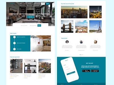 Apartment rental landing page design ui ux