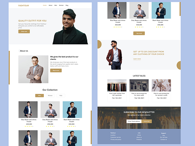 Fashion landing page design ui