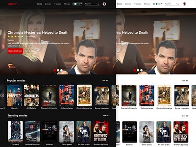 Movie streaming website design ui ux