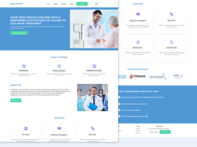 Healthcare website. design ui ux