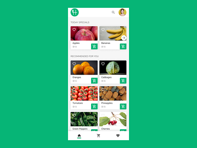 GreenHous a groceries store app figma mobile app ui