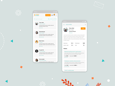 Finder - Mobile App freelance freelance app freelance design mobile mobile design ui uidesign uiuxdesign ux uxdesign