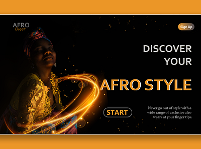 Afro closet branding flat illustration typography ui ux vector web website