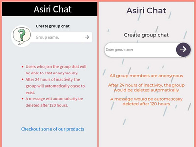 UI redesign for a Asiri chat web  app