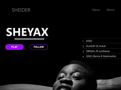 Music Artist profile app branding ui ux website