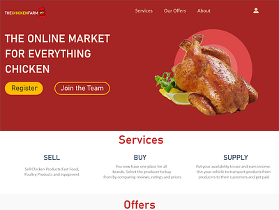Online Poultry market place (Landing Page) branding typography ui ux web website