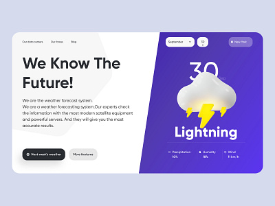 Weather forecast - Website ☁ 3d 3d illustration cloud cloudy flat forecast humidity ui ui design uidesign weather weather forecast weather widget web designer website