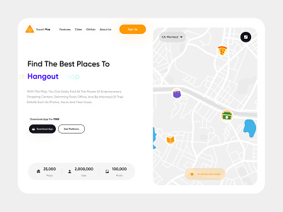 Map service [Landing page-Light Part] api car car app gps location map map api map app map service map site map website ride route subway taxi traffic transport ui ui design walk