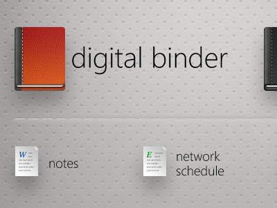 Digital Binder Home binder icon leather orange red stitching texture