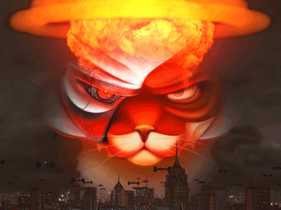 Apocalypse Meow is here! apocalypse bomb game glow invasion ios nuke red scifi ship ships shmup