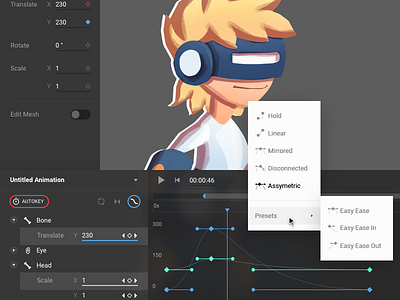 Timeline Graph Editor 2d character character design game game design kid menu right click timeline tool