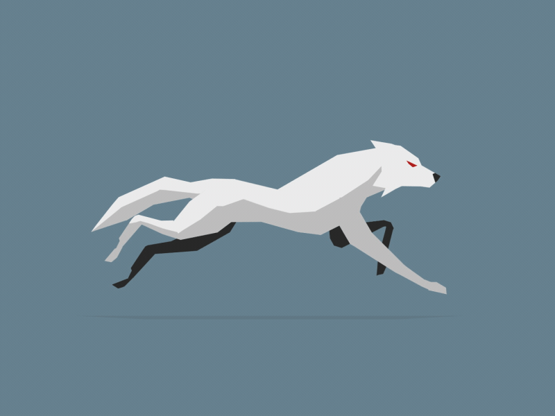 Wolf Low Poly Style 2d animation cycle game ik low mesh of poly run thrones wolf