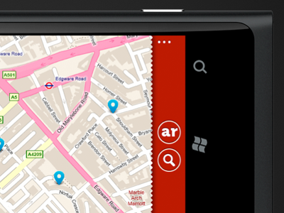 Red App Bar app bar map windows phone windows phone 7 wp7
