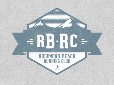RBRC Logo blue club mountains run running sky texture