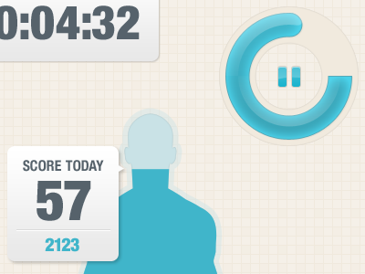 iPhone App Design app body button design human iphone pause score timer ui