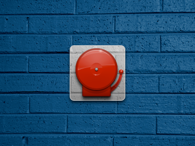 App Icon alarm bell fire icon iphone real red school