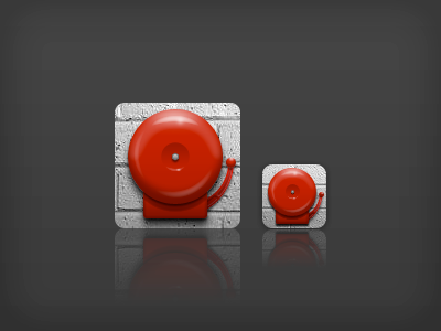Recess App Icon alarm bell fire icon iphone real recess red school