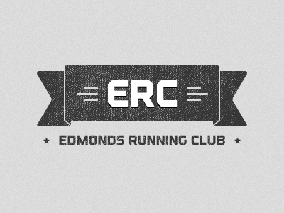 Edmonds Running Club Logo banner club distressed jogging logo ribbon running