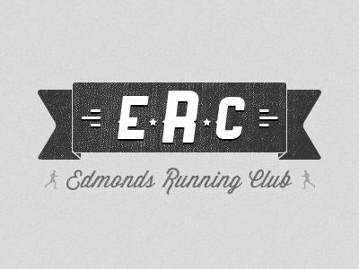 Erc Logo black club distressed ribbon run star white