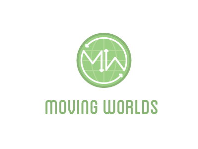 Moving Worlds Logo arrow globe logo moving worlds