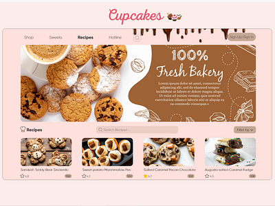Confectionery design minimal ui ux web website