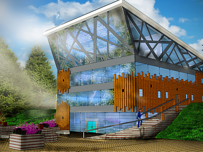 Architectural Institute 3d modeling design illustration photoshop rendering