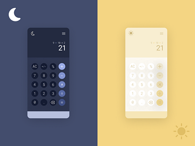 ui challenge 004 app app design calculator calculator app calculator ui daily ui dailyui 004 dailyuichallenge dark mode day light mode night