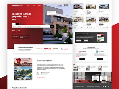 PropiedadesMexico - Real Estate website ecommerce home page landing page real estate ui ux web design website