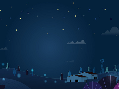 Noche adobe aftereffects animación animation barcelona design illustration landscape mexico tree vector