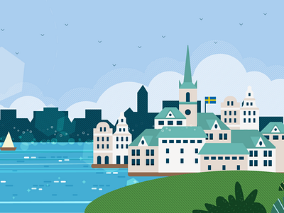 Sweden adobe aftereffects animación animation design flat illustration illustrator landscape mexico sweden