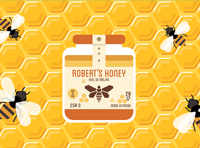 Miel de abejas abeja aftereffects animación animation bee design flat illustration illustrator mexico minimal moview
