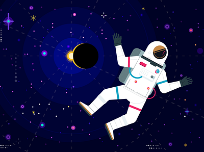 Astronaut aftereffects animación animation design flat illustration illustrator