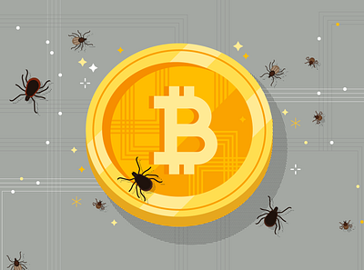 Bitcoin aftereffects animación animation bitcoin coin design flat illustration illustrator insect tick