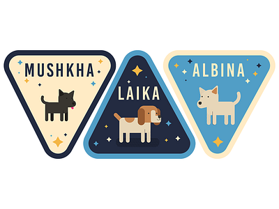 Liaka astronaut badge cosmonaut dog laika mascot