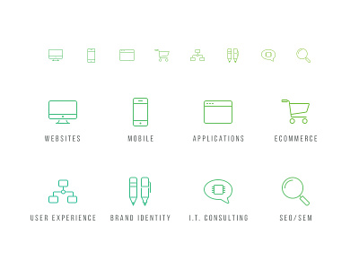 D8 Service Icons apps branding ecommerce icon iconset line mobile seo services ui ux website