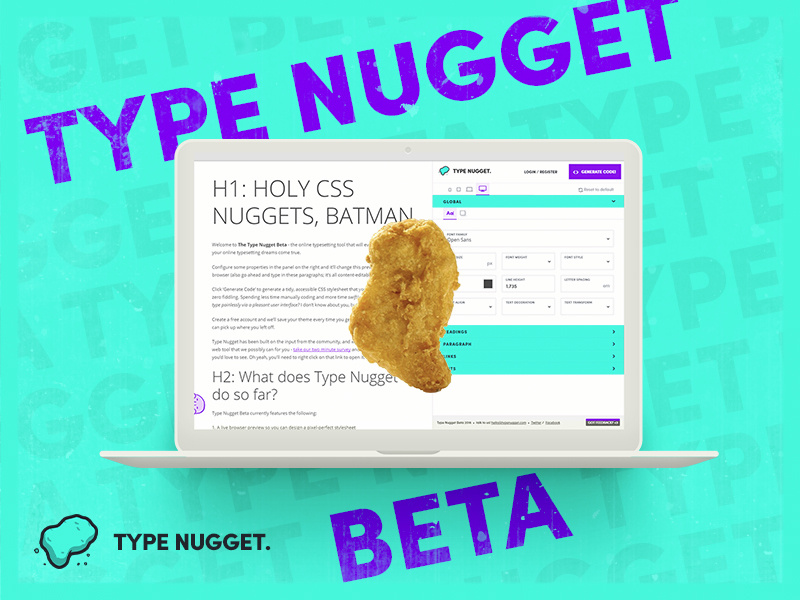 Type Nugget Beta Announcement by Brendan Pearce for Orange Digital on