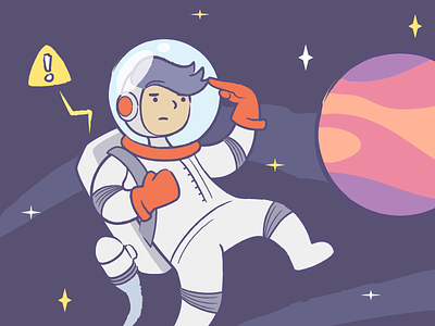 Mindfields Astronaut 🚀 astronaut cartoon character education illustration planet school space stars