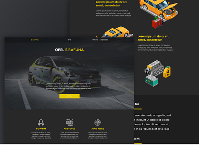E.Rafuna landing page car car service design mechanic opel ui web page